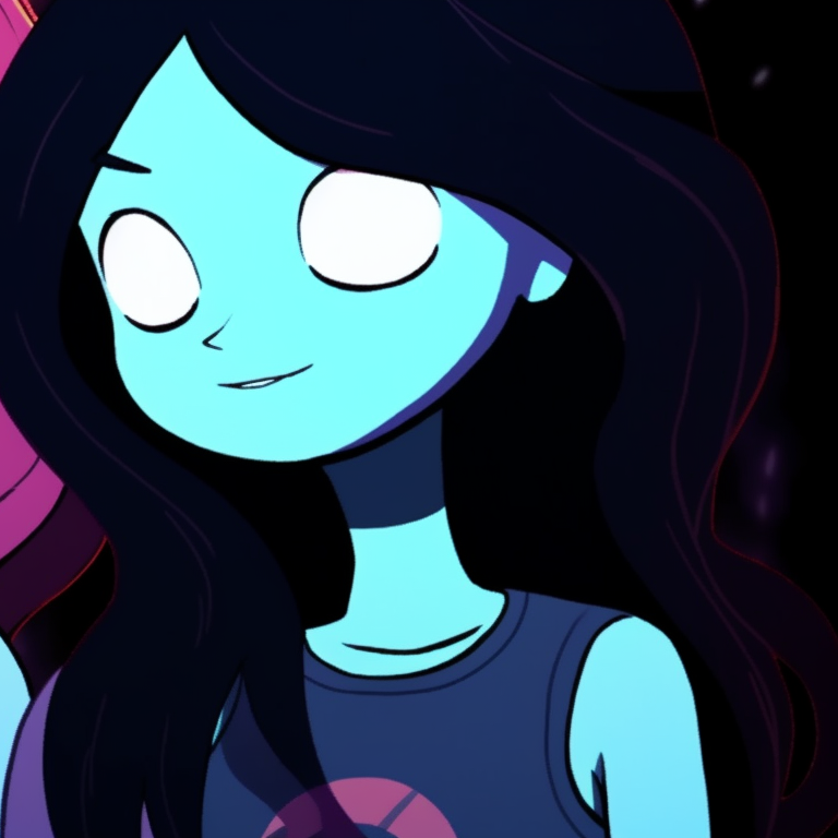 Marceline as a phantom, Bubblegum as a zombie, high contrast with heavy shading and sharp lines. marceline and bubblegum halloween pfp pfp for discord.