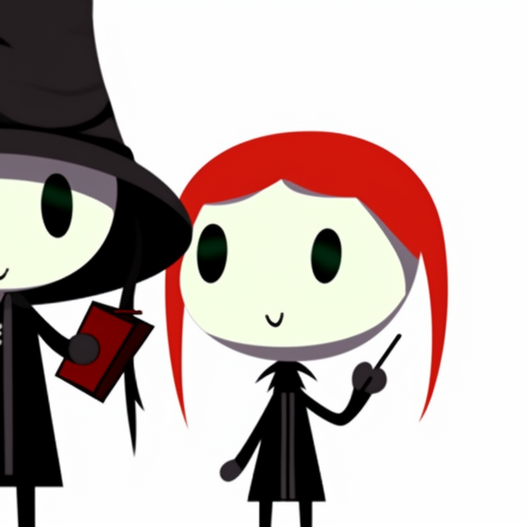 Stickman characters wearing matching vampire costumes, blood-red tones and a gothic atmosphere. animated stickman pfp for halloween pfp for discord.