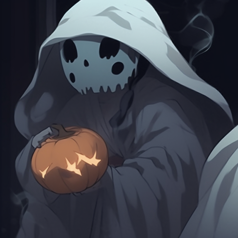 Two ghost characters, grayscale color tones, floating side-by-side. halloween ambient pfp matching pfp for discord.