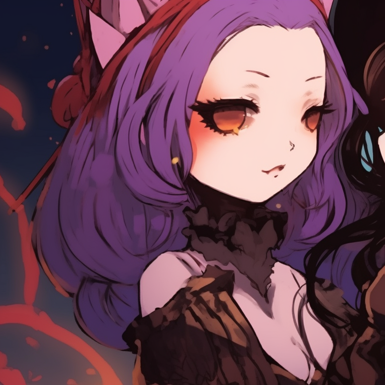 Two characters, creepy smile and gloomy tones, sharing whispered secrets. best of matching bestie halloween pfp pfp for discord.