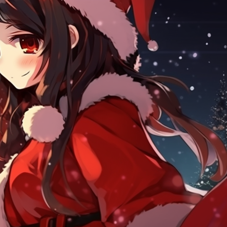 Two characters, crisp details and bright colors, checking a long list together. adorable matching christmas discord pfp pfp for discord.