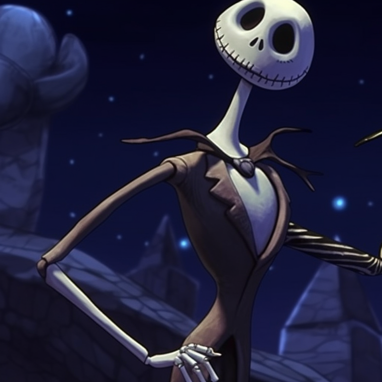 Two ghoulish characters, standing back to back, the eerie glow from their eyes matching the soft luminescence of the lantern in their grasp. nightmare before christmas halloween theme matching pfp guide pfp for discord.