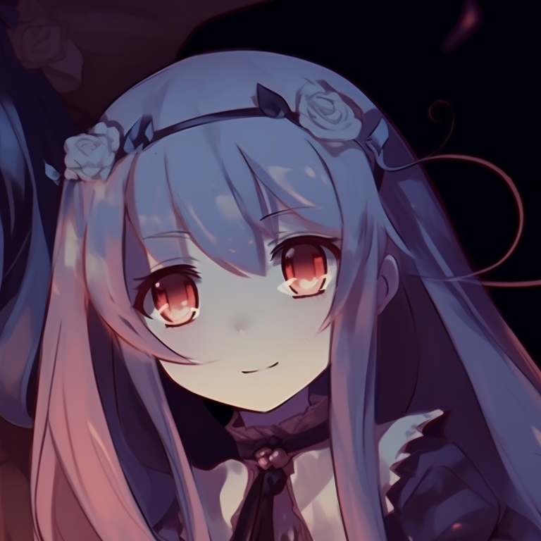 Two characters, ghostly pallor and haunting eyes, leaning on each other. animated matching bestie pfp for halloween pfp for discord.