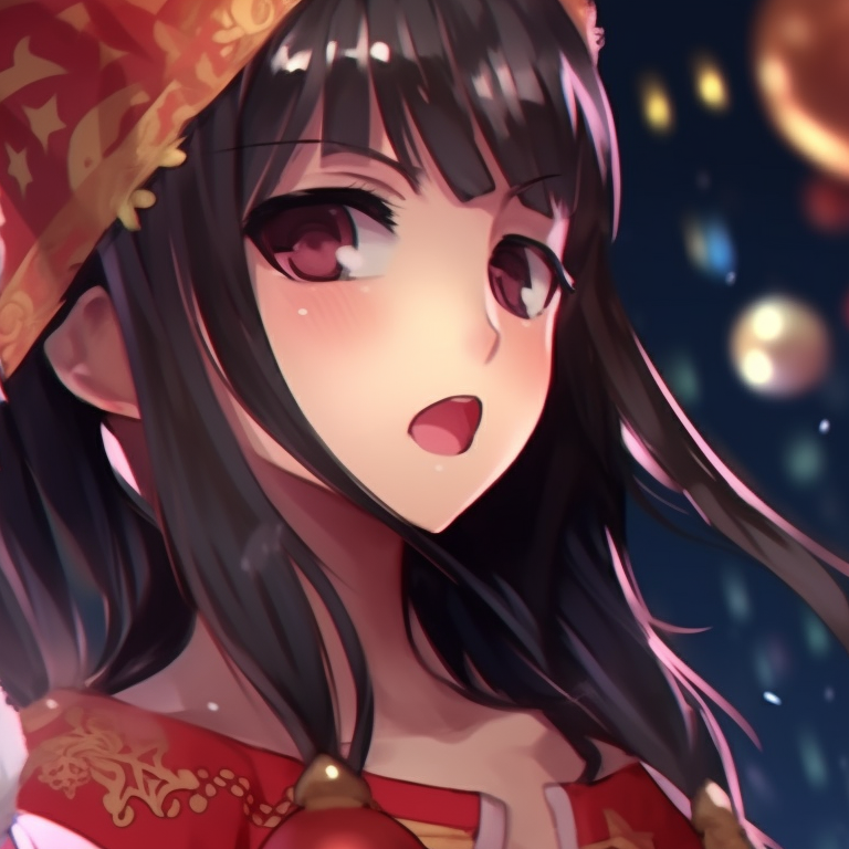 Close-up of two characters engaged in a friendly stare, high contrast and muted pastel colors. incredible matching christmas pfp ideas pfp for discord.