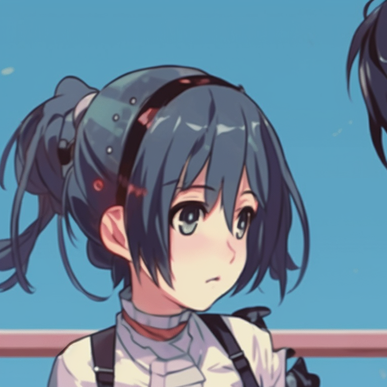 Two characters with mechanical details, cybernetic sync. cool matching gif pfp pfp for discord.