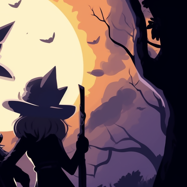 Two characters enveloped in a spectral embrace, chilly tones with highlights of eerie green. dark matching pfp halloween theme designs pfp for discord.