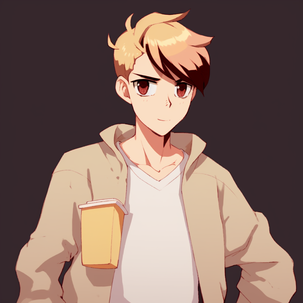 Vibrant portrait of Shōnen, detailed highlights on spiky hair and clothing. sophisticated animated pfp