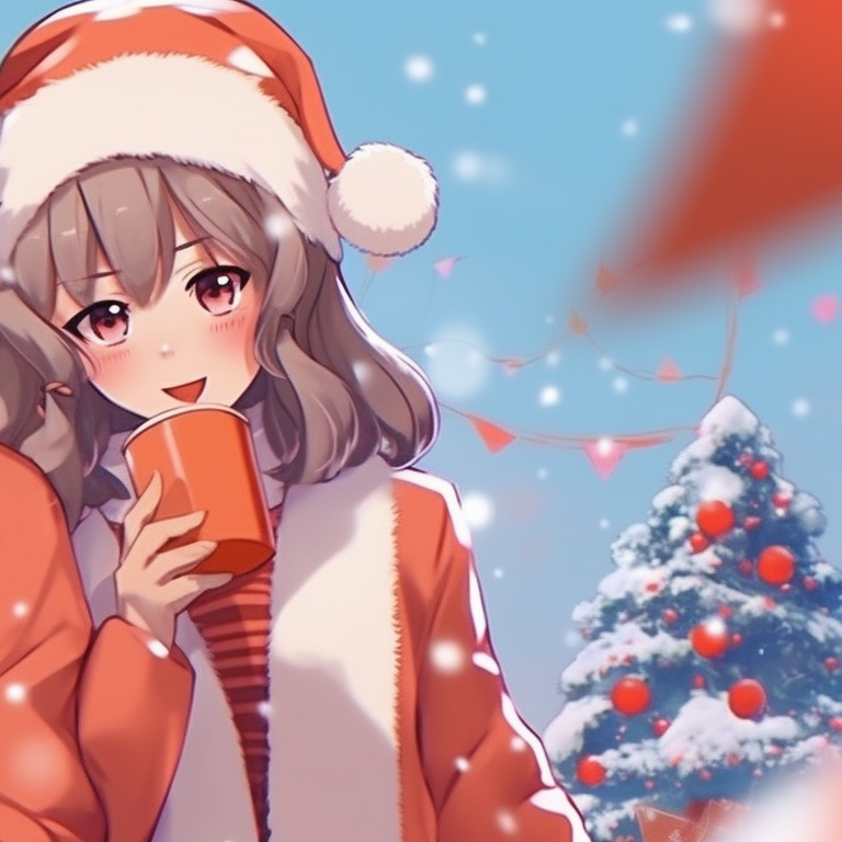 Characters holding festive presents, rich tones and detailed wrapping. stylish preppy christmas pfp matches pfp for discord.