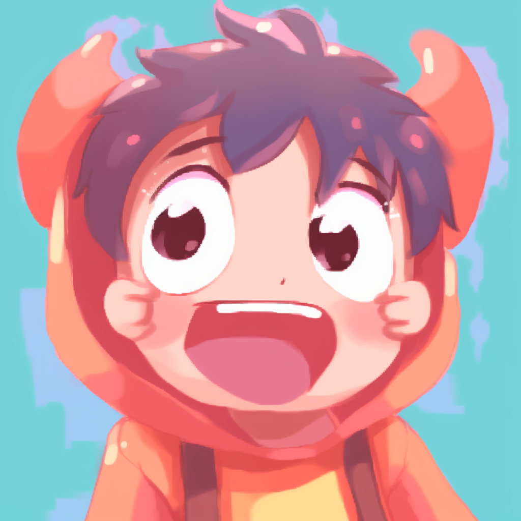 Anime school kid finding something funny, emphasized with bold lines and vibrant colors. humorous cute pfp for school pfp for discord.