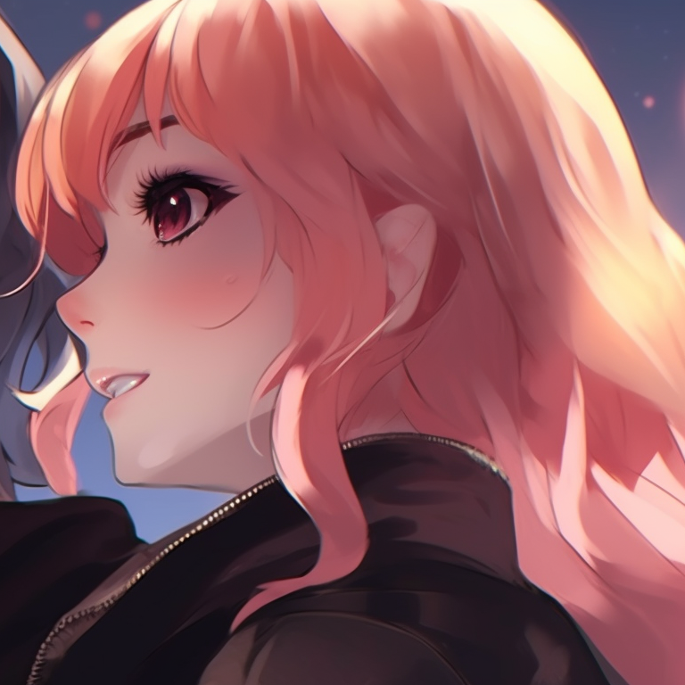 Two characters in monochrome, clean lines and matching expressions. gender-neutral match pfp for friends pfp for discord.