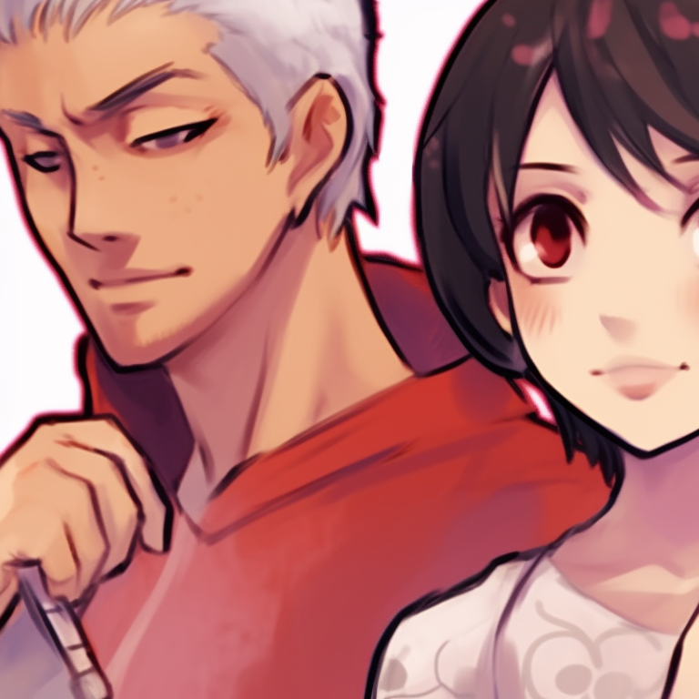 Three characters, animated expressions, and luminous color palette. vibrant matching trio pfp artwork pfp for discord.