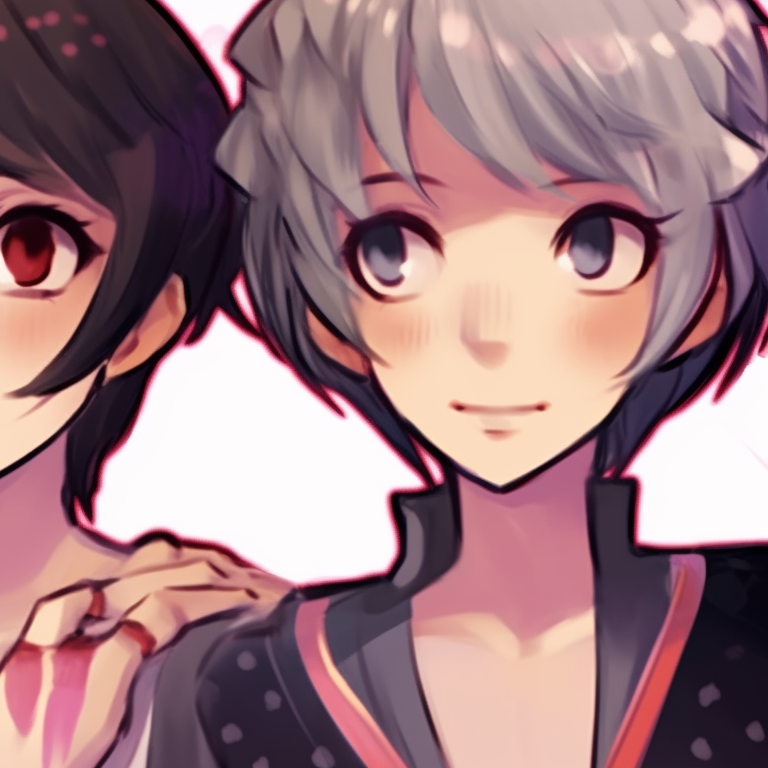 Three characters, animated expressions, and luminous color palette. vibrant matching trio pfp artwork pfp for discord.