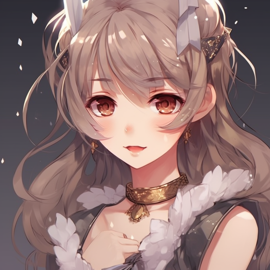 An anime avatar of a girl dressed in vintage clothing, showcasing intricate embroidery work. classy anime girl pfp pfp for discord.