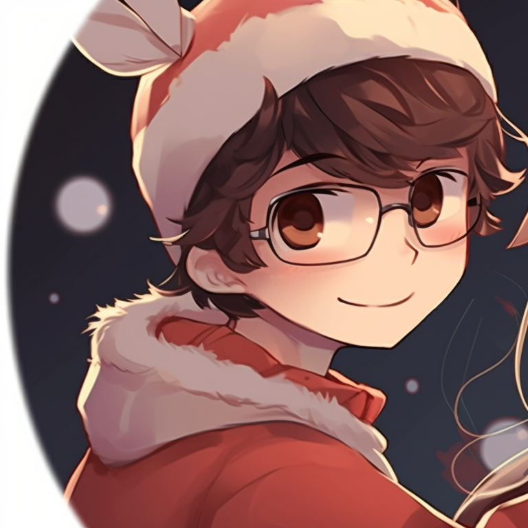 Two characters, antler headbands, giving each other high fives. iconic matching christmas pfp aesthetic pfp for discord.