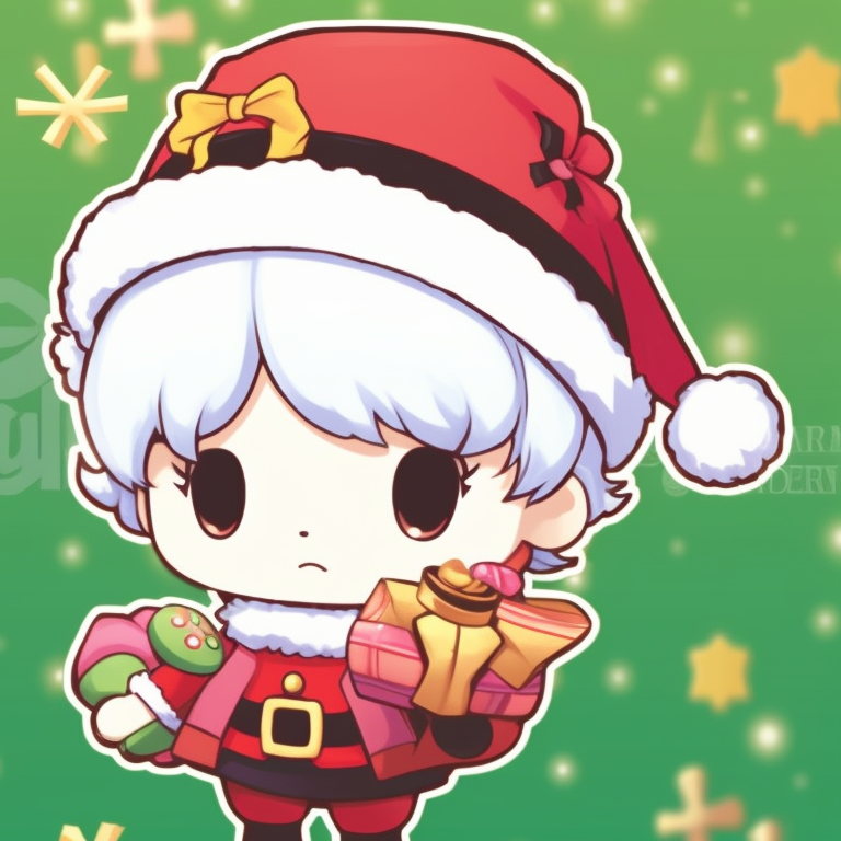 Sanrio characters dressed as Santa's helpers, vivid colors and cartoonish style. matching christmas sanrio pfp videos pfp for discord.