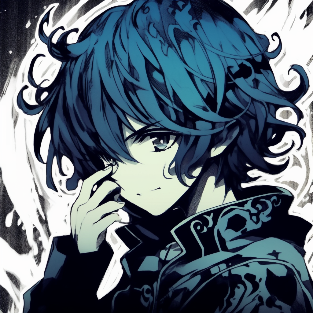 Gray Fullbuster in an icy encounter, cool tones and dynamic pose. manga anime pfp styles pfp for discord.