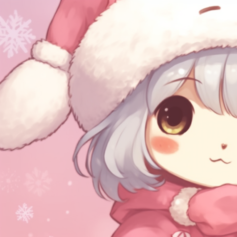 Two characters exchanging gifts, radiating joyful Christmas vibes and vibrant colors. unforgettable matching my melody christmas profile pictures pfp for discord.
