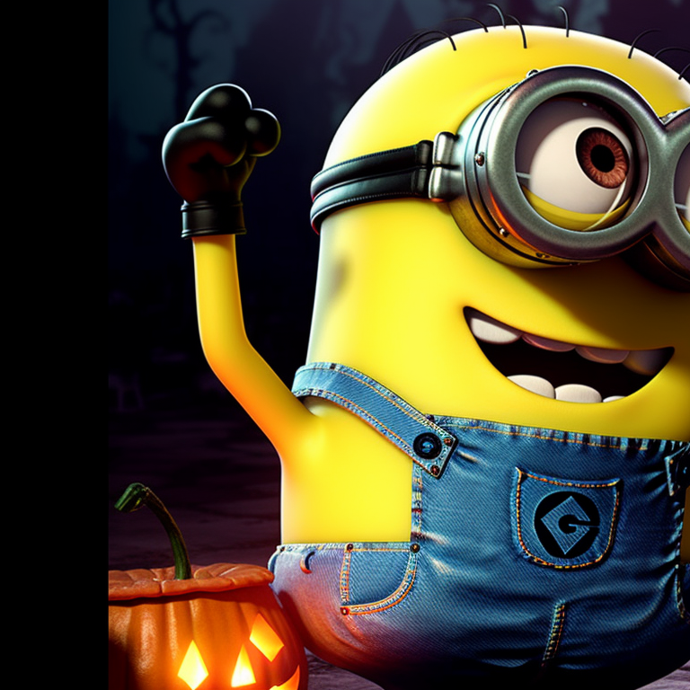 Two Minion characters, vibrant colors, and lively expressions, both holding Halloween pumpkins. matching pfp with minion theme for halloween pfp for discord.