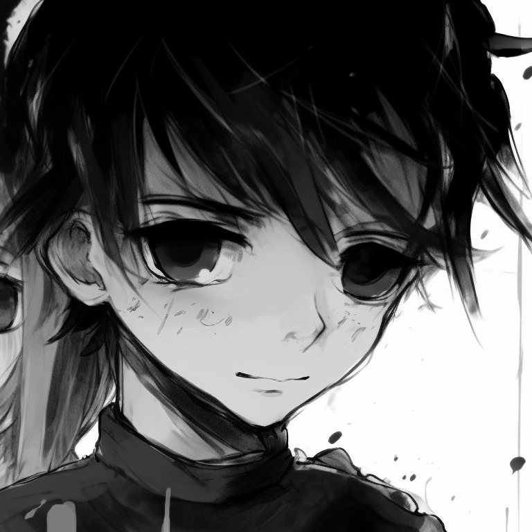 Boy and girl, seeming to emerge from the gloom, captured in a moment of understanding, detailed ink work. black and white matching pfp boy and girl pfp for discord.