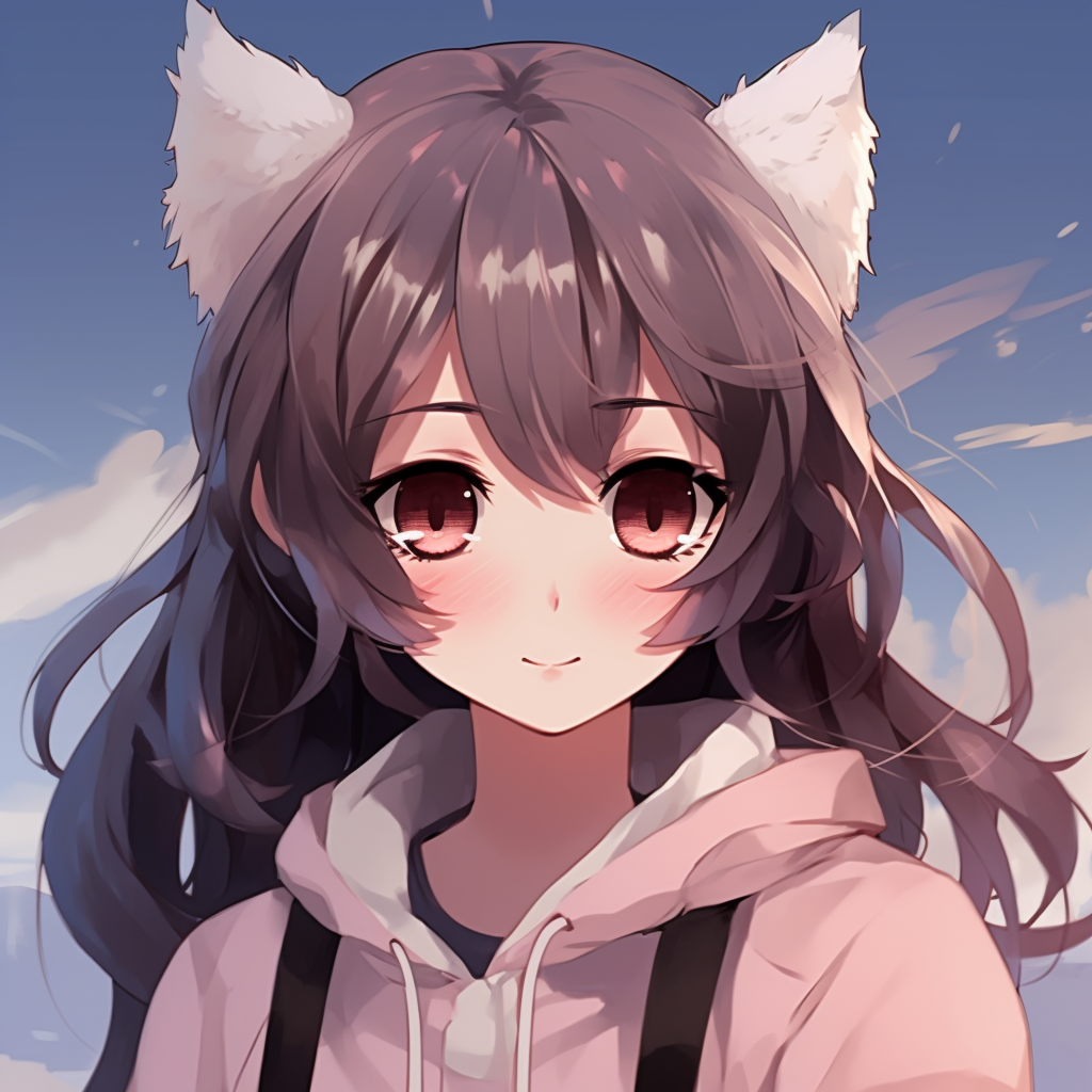 Anime profile of a girl in kawaii style characterized by vibrant, happy colors. anime pfp cute collections pfp for discord.