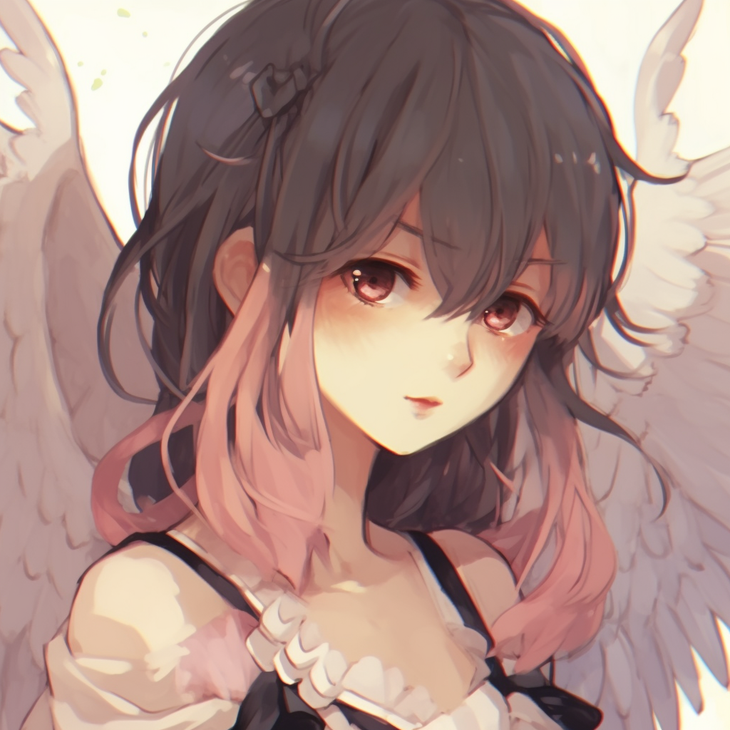 Anime girl in serene pose, surrounded by glowing orbs, pastel hues and soft shading sus anime girl pfp images