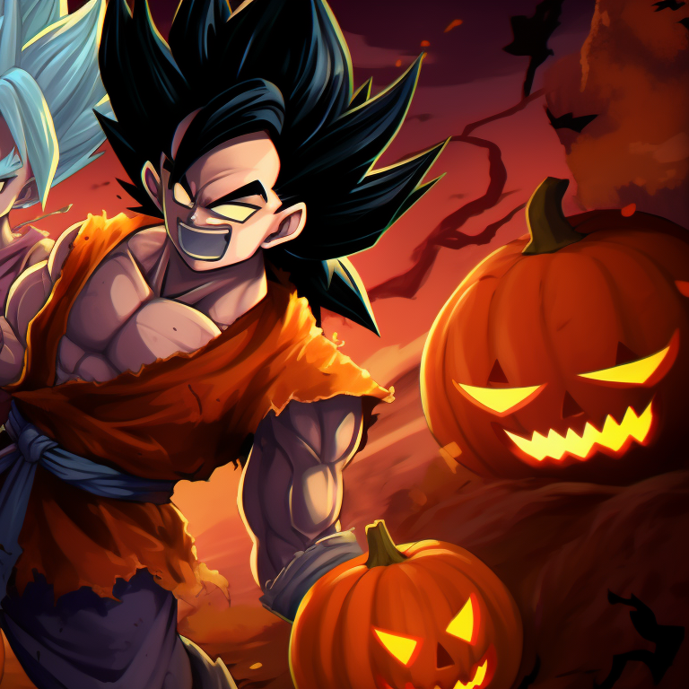 Kid Goku and Krillin in ghost costumes with playful expressions, shadows used to highlight their costumes. dragon ball halloween matching pfp theme pfp for discord.