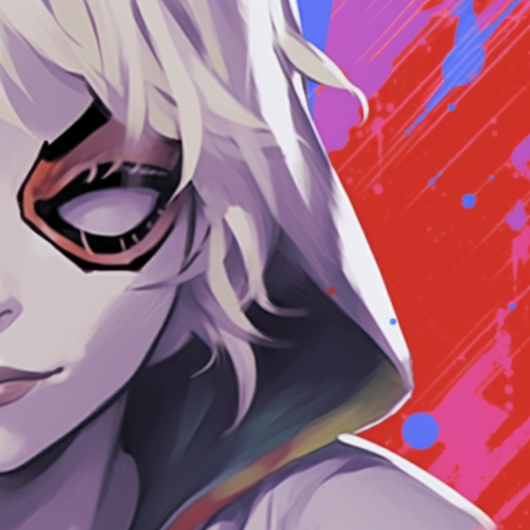 Characters against a urban backdrop, strong line work and saturated colors. spider man gwen and miles halloween matching pfp pfp for discord.