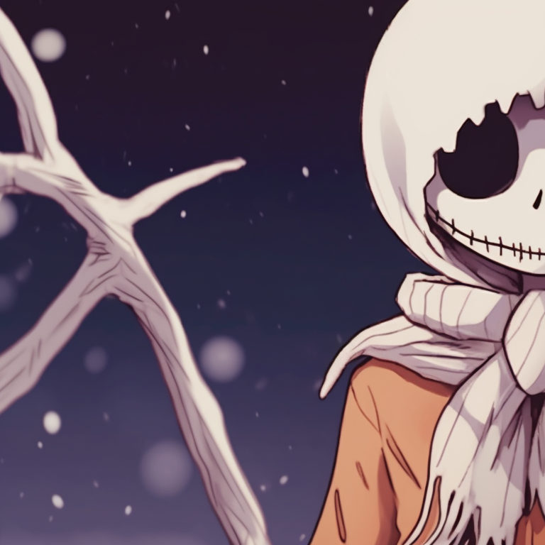 Two characters under a brightly lit Christmas tree, shadowy figures in the background add a touch of thrill. spooky christmas matching pfp designs pfp for discord.