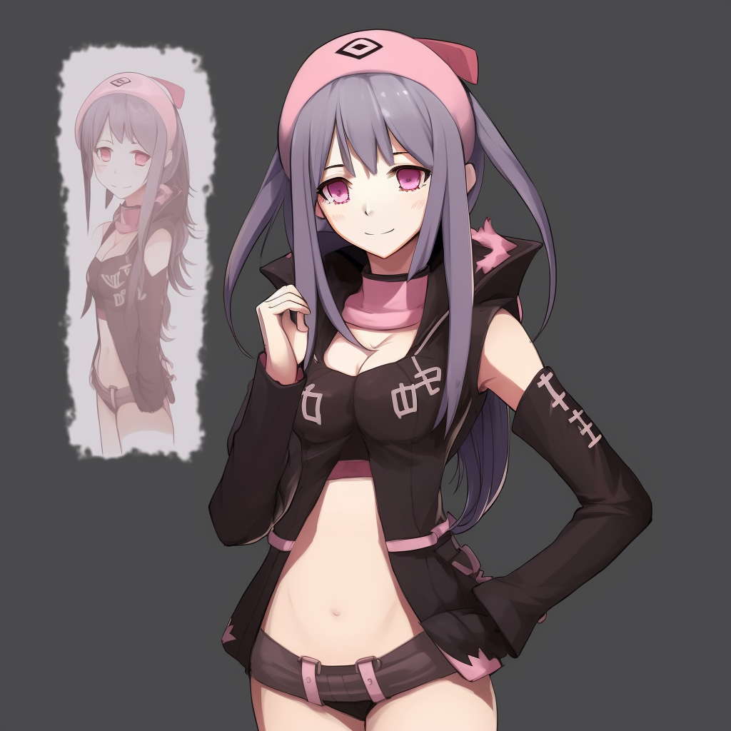 Sakura Haruno with high contrast and bright colors, her iconic outfit is well-detailed. y2k anime female characters