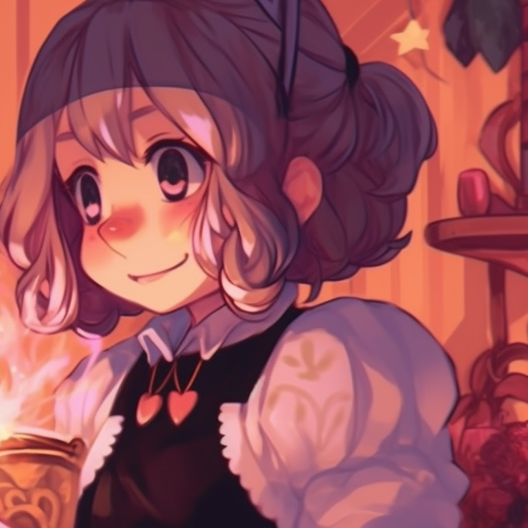 Two characters sitting in a picnic setting, soft pastel colors and detailed food items. cute matching pfp for besties ideas pfp for discord.