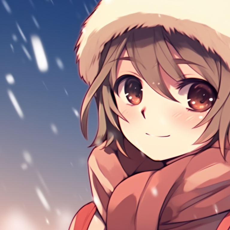 Two characters, in holiday attire, detailed with high contrast. best matching christmas discord pfp versions pfp for discord.