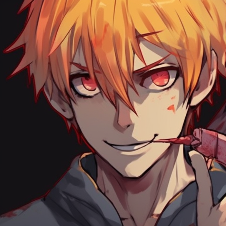 Two characters Makima and Denji, detailed expressions and vibrant colors, with hints of tension. chainsaw man pfp for duo pfp for discord.