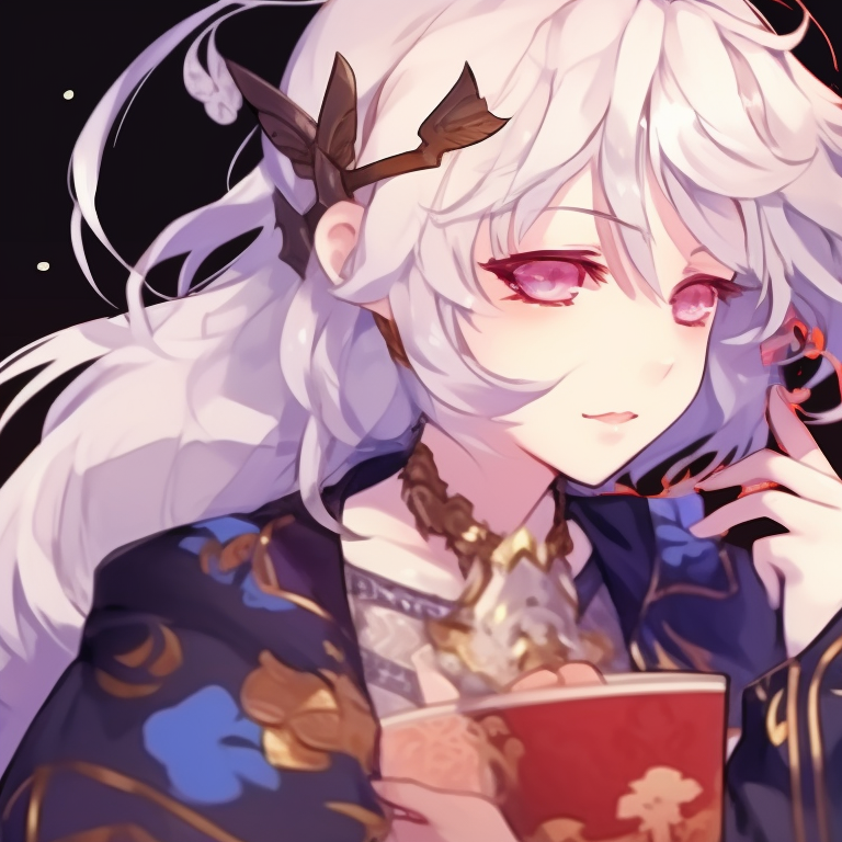 Two characters embodying their elemental signs, bold lines and intense color palette beautifully crafted genshin matching pfp pfp for discord.