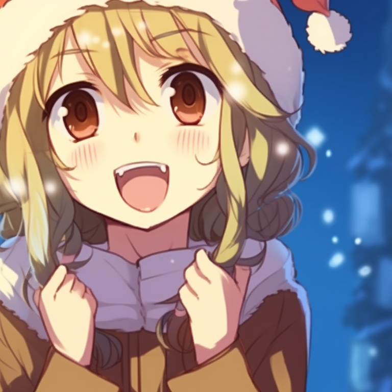 Two characters in matching holiday sweaters, warm colors against the cool, snowy landscape, in sync. matching christmas meme pfp ideas pfp for discord.