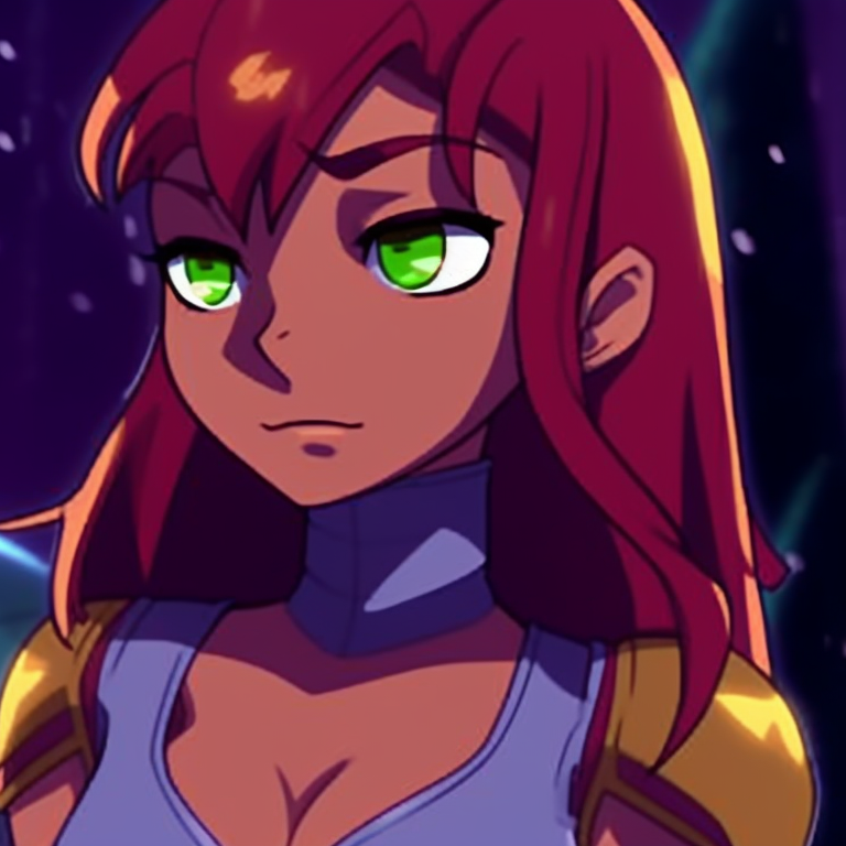 Robin and Starfire in their superhero costumes, their colors and symbols perfectly in sync. robin and starfire matching pfp in cartoons pfp for discord.