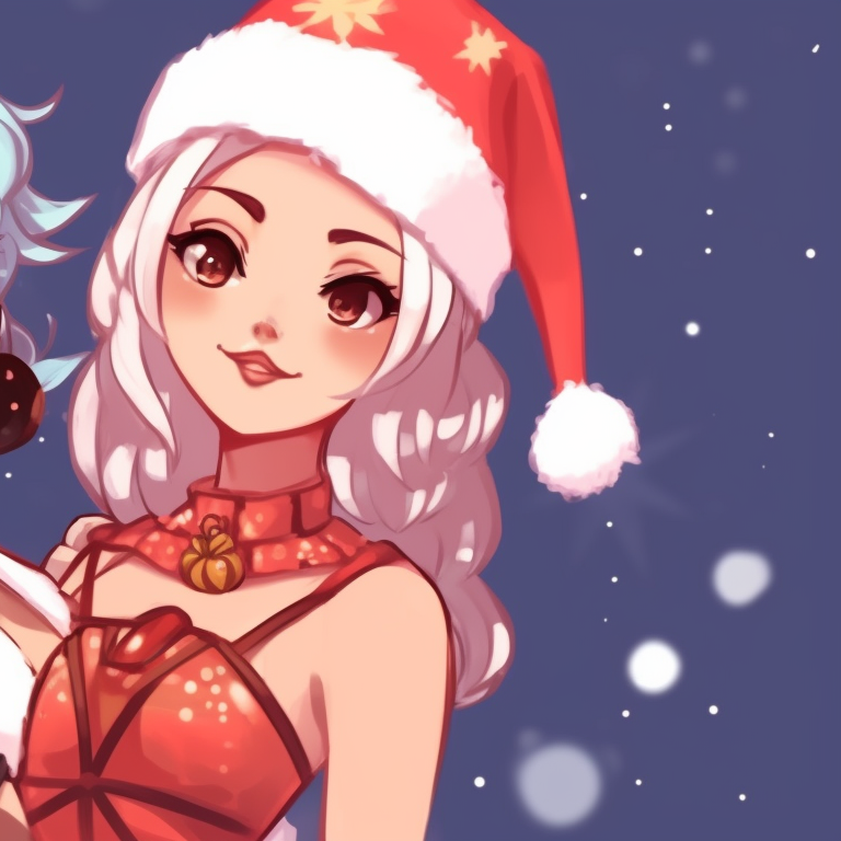 Two characters in a standoff pose, dramatic lighting, Christmas lights in the background valorant festive season matching pfp pfp for discord.