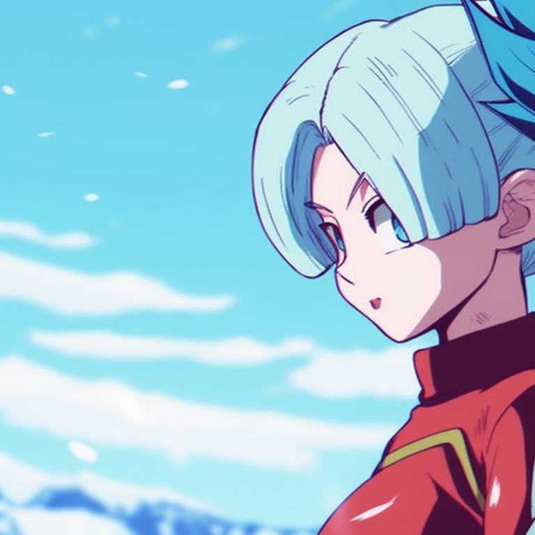 Bulma and Vegeta opening a gift together, sparkling accents and lush colors. christmas dragonball bulma and vegeta aesthetic pfp pfp for discord.