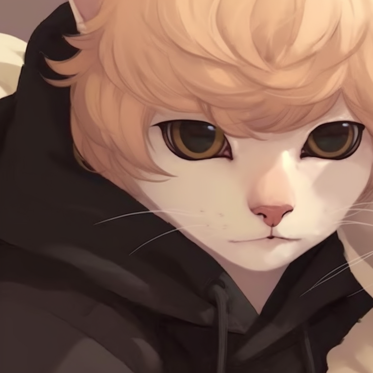 Two characters with cat ears, soft colors and cozy aesthetic. boy and girl cat matching pfp pfp for discord.