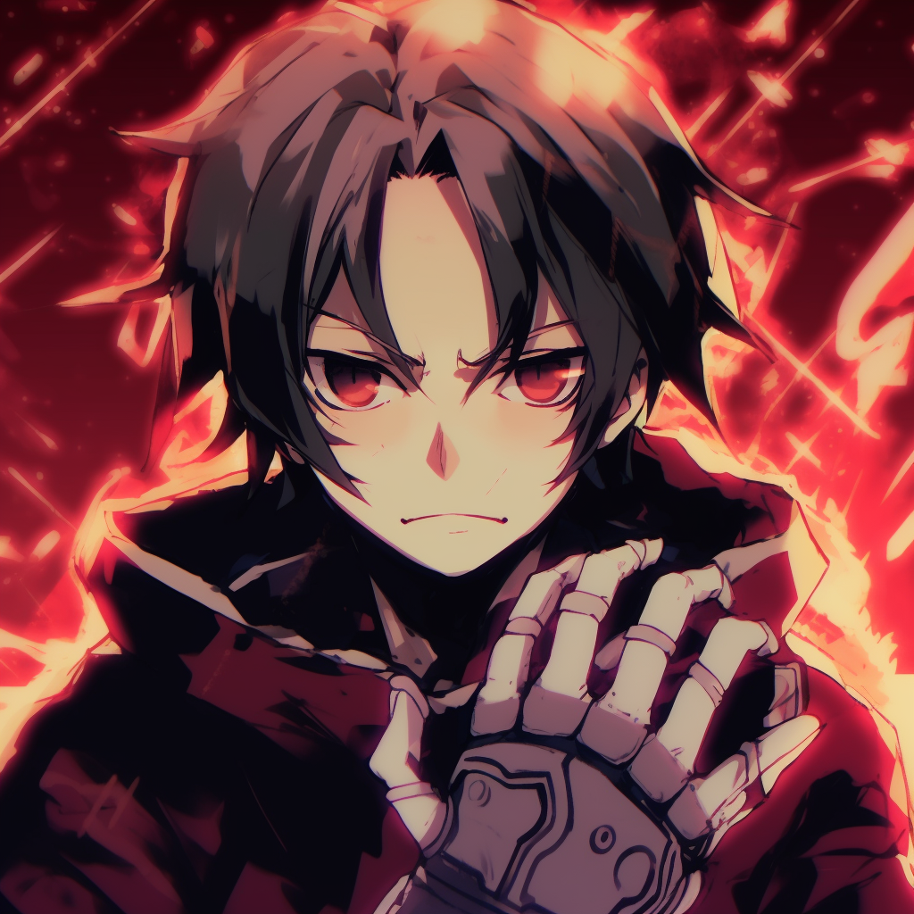 Edward Elric in action, highlighting the intricate details of his transmutation circles. cool anime male pfp pfp for discord.