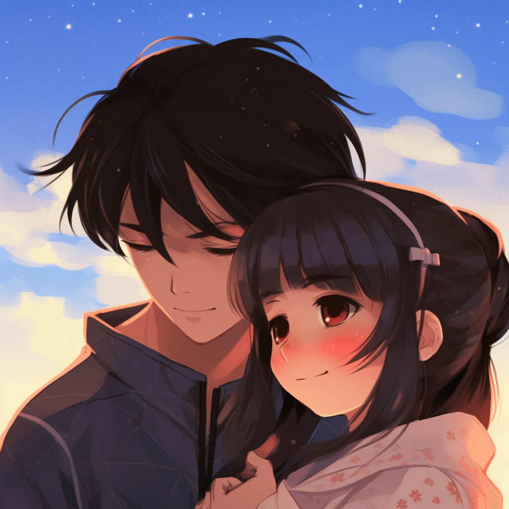 Aesthetic matching profile pictures of Taki and Mitsuha, pastel tones and tear drop detail. couple anime for matching pfp aesthetics pfp for discord.