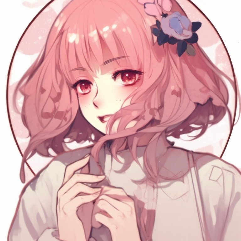 Two characters among blooming flowers, vivid colors, fine details. cute anime couples matching pfp designs pfp for discord.