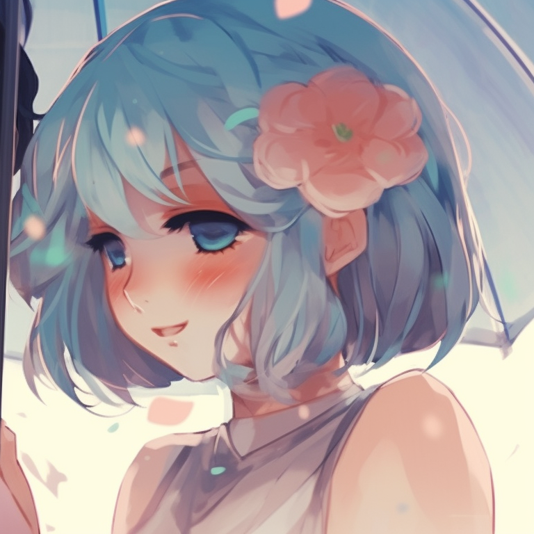 Characters in a fairytale-inspired setting, playful patterns and candy-like pastel colors. anime couples matching pfp for lovebirds pfp for discord.