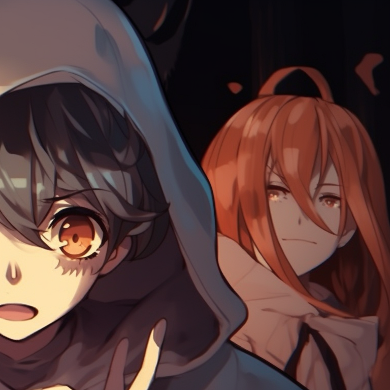 Five friends gathered around carvings pumpkins, casual outfits paired with witch caps, and warm light emanating from the pumpkins. top matching pfp ideas for 5 friends halloween theme pfp for discord.