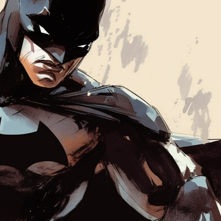 Close-up of Batman and Catwoman, intricate facial details and subtle hues. batman and catwoman theme for pfp pfp for discord.