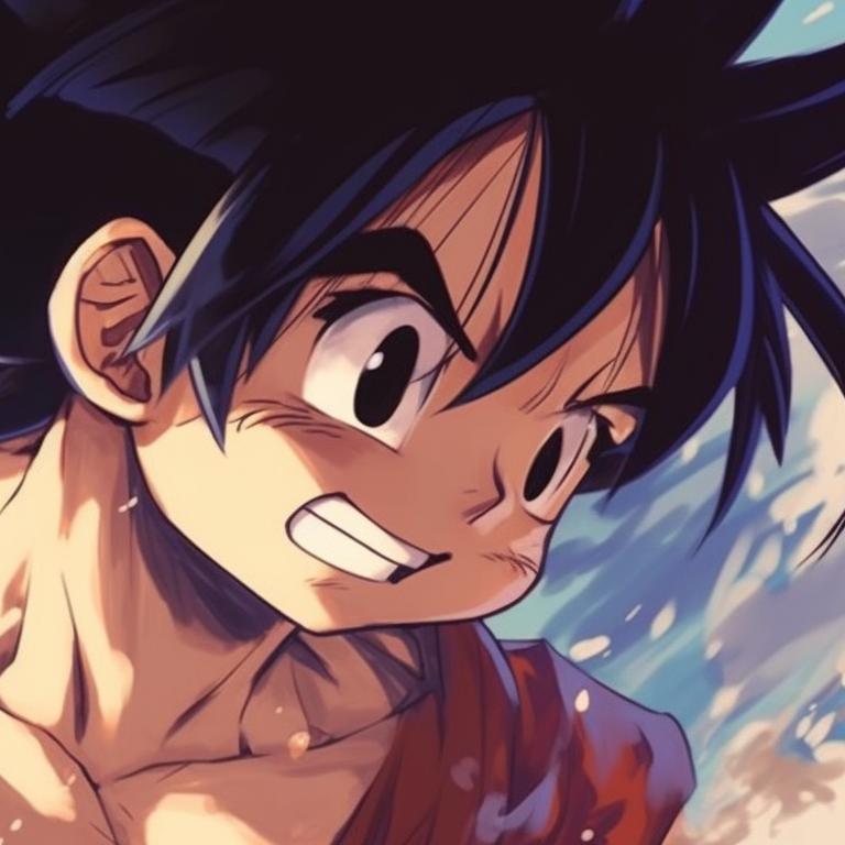 Both characters in a calm moment, colors are soft and the art style leans towards minimalistic. goku vs chichi battles pfp for discord.
