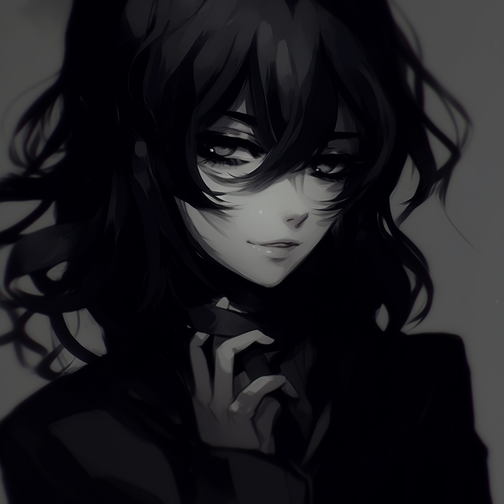 Close-up of character's eyes, detailed linework with emphasis on darkness. aesthetic darkness anime pfp pfp for discord.