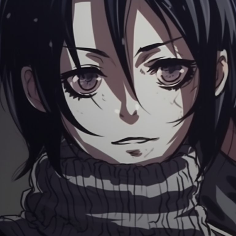 Two characters, heavy shading and deep hues, presenting menacing expressions. alternative aot matching pfp for halloween pfp for discord.