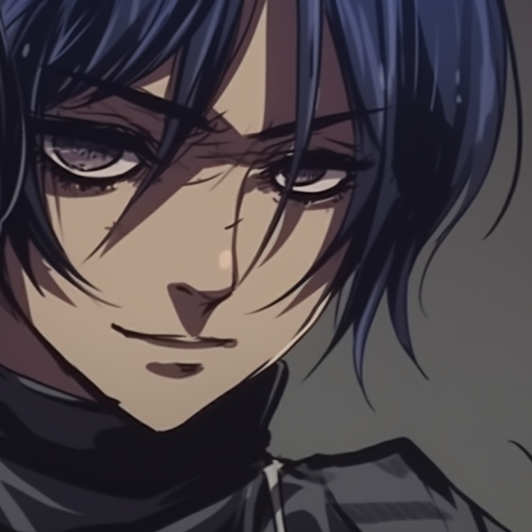 Two characters, heavy shading and deep hues, presenting menacing expressions. alternative aot matching pfp for halloween pfp for discord.