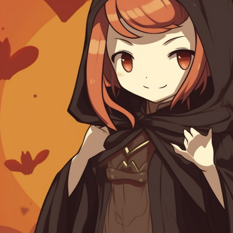 Two characters in witch costumes, strong contrast and intricate hat details. matching bff halloween theme pfp for discord.