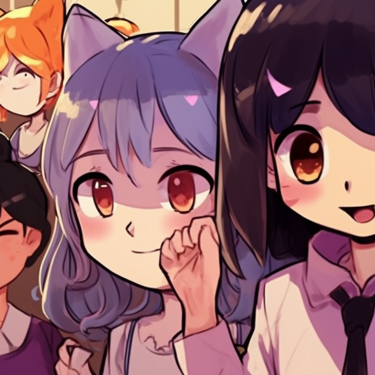 Omori and Mari under a dreamy moonlit sky, splashes of pastel colors and romantic mood unique omori themed halloween matching pfp ideas pfp for discord.